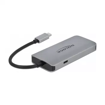 DeLOCK 63252 USB-C dokas su Gigabit Ethernet ir PD įkrovimu