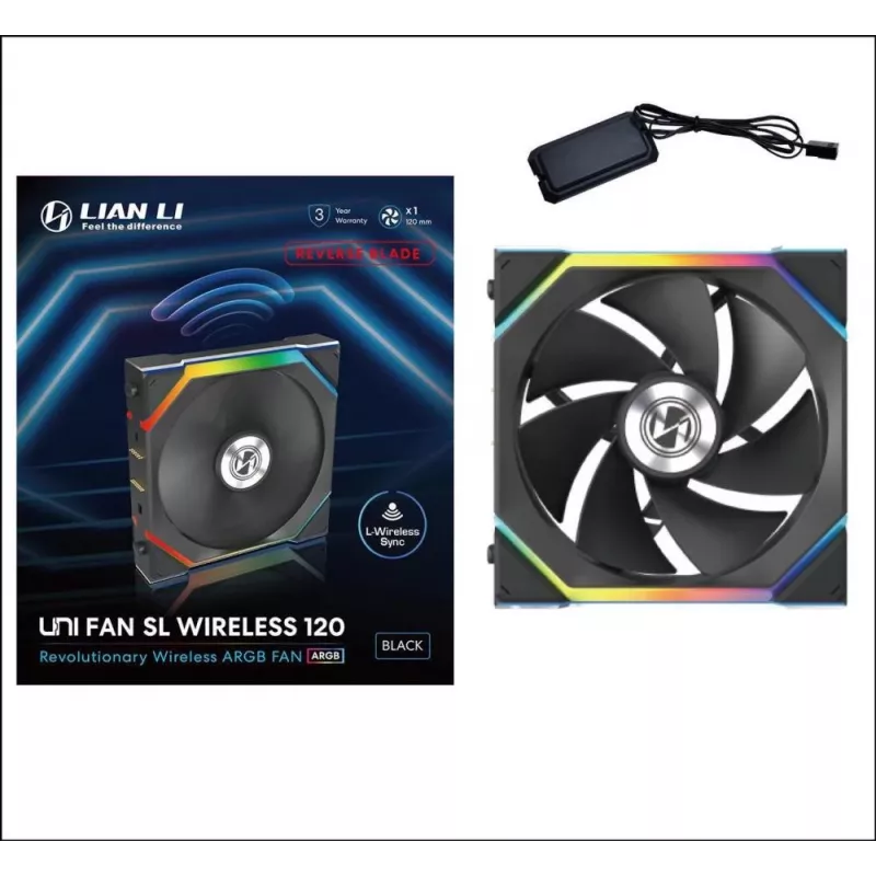 Lian Li UNI FAN SL Wireless 120 12 cm ventiliatorius juodas 31 dB 64 cfm