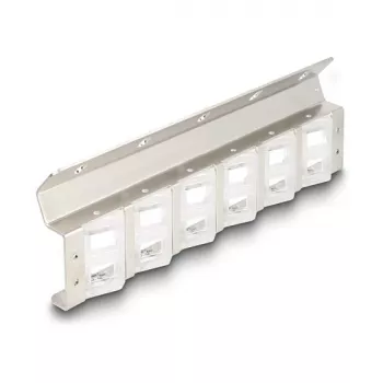 Keystone laikiklis 12 prievadų, pasukamas, 10 colių ir 19 colių stovo/sienos montavimui, DELOCK 67040, metalas/plastikas, sidabrinis, 77×222×27 mm
