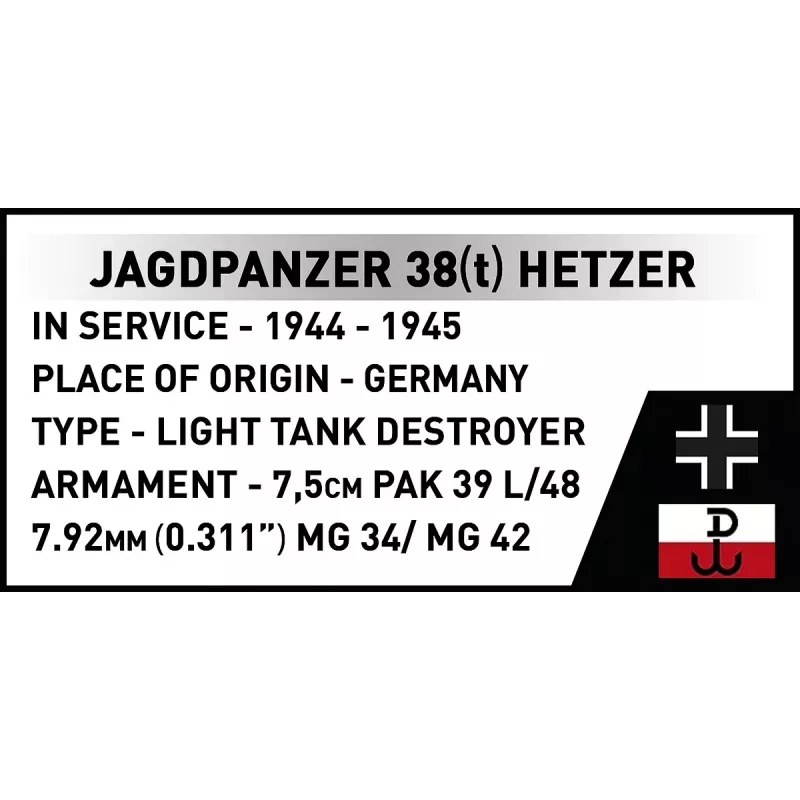 Cobi Blocks Jagdpanzer 38t Drąsus konstrukcinis rinkinys, 731 detalė