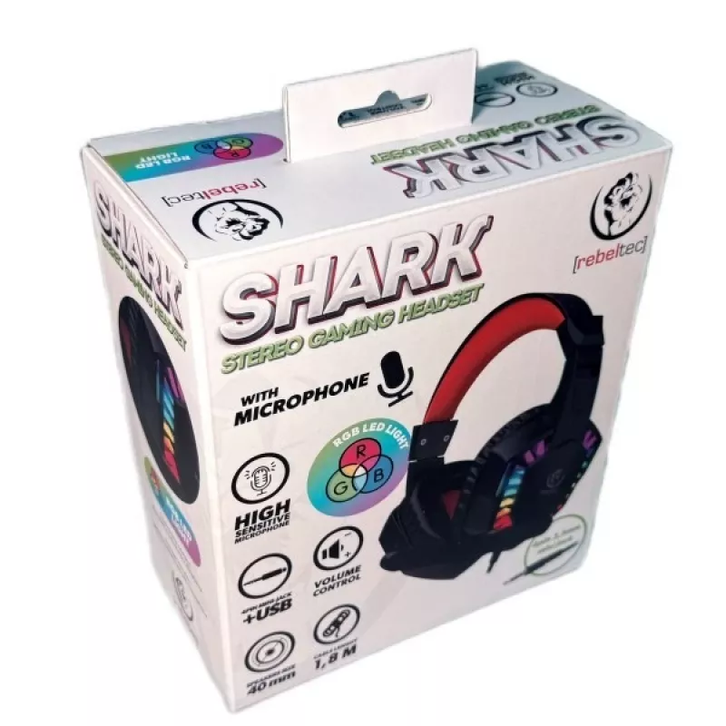 REBELTEC SHARK ausinės su mikrofonu – laidinės on-ear