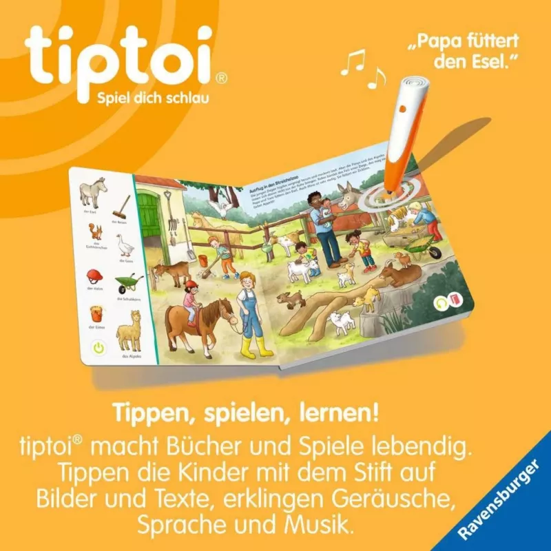 tiptoi Ieškok ir atrask: Mano gyvūnai, mokomoji knyga