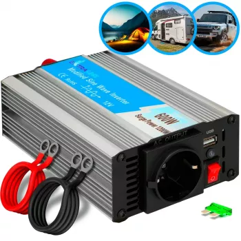 Extralink OPIM-600W įtampos keitiklis, automobilinis 12V, 600W modifikuotas sinusas