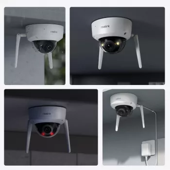 Reolink W437 kupolinė 4K Ultra HD vandalizmui atspari kamera, 8 MP, 2.7-13.5 mm, IP67, H.265, Micro SD iki 256 GB