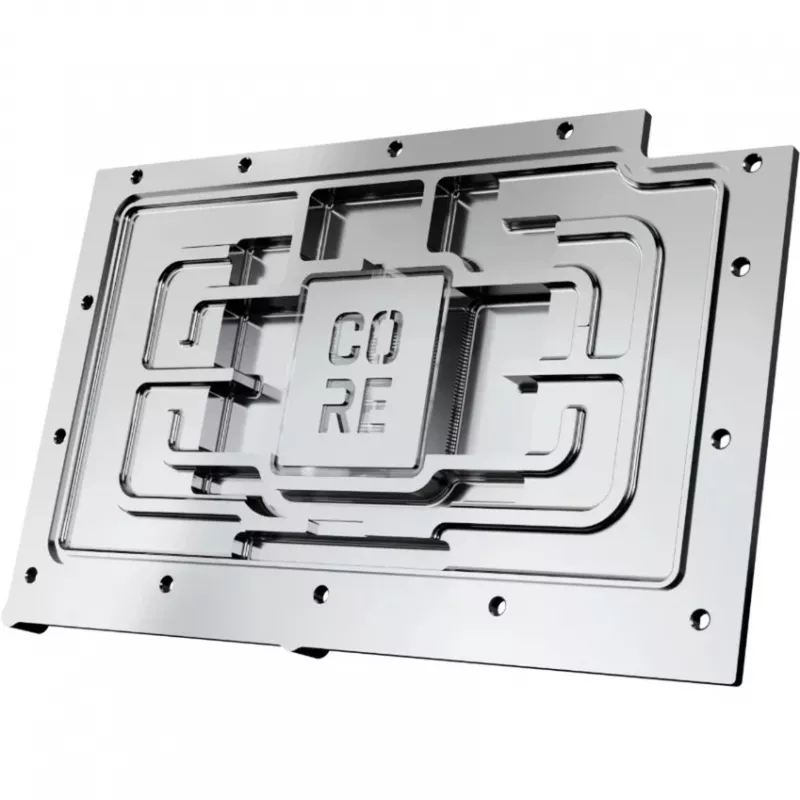 Alphacool 10259 galinė plokštė iš aliuminio, chromo ir vario, juoda, 153,3 mm