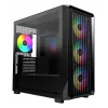 Montech X5M (B) juodas Micro Tower kompiuterio korpusas – Micro-ATX/Mini-ITX, 3x120mm priekyje, 1x120mm gale, palaiko ATX maitinimo šaltinį, 2x3,5 colio + 4x2,5 colio diskų vietos