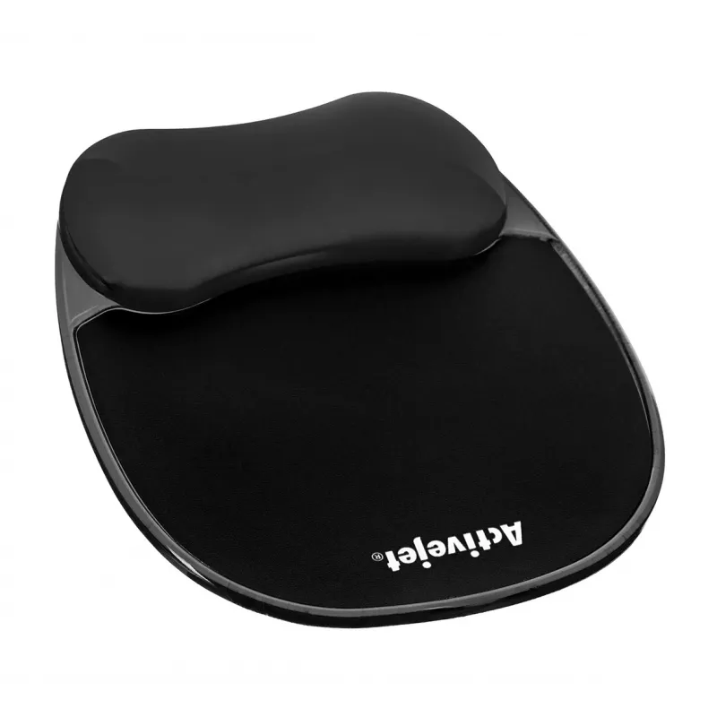 Gelinė riešo atrama pelytei ActiveJet – juoda 220×250 mm, gelis ir silikonas, neslystantis pagrindas