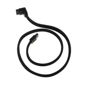 SilverStone SATA III kabelis 50 cm kampuotas / tiesus – juodas pintas