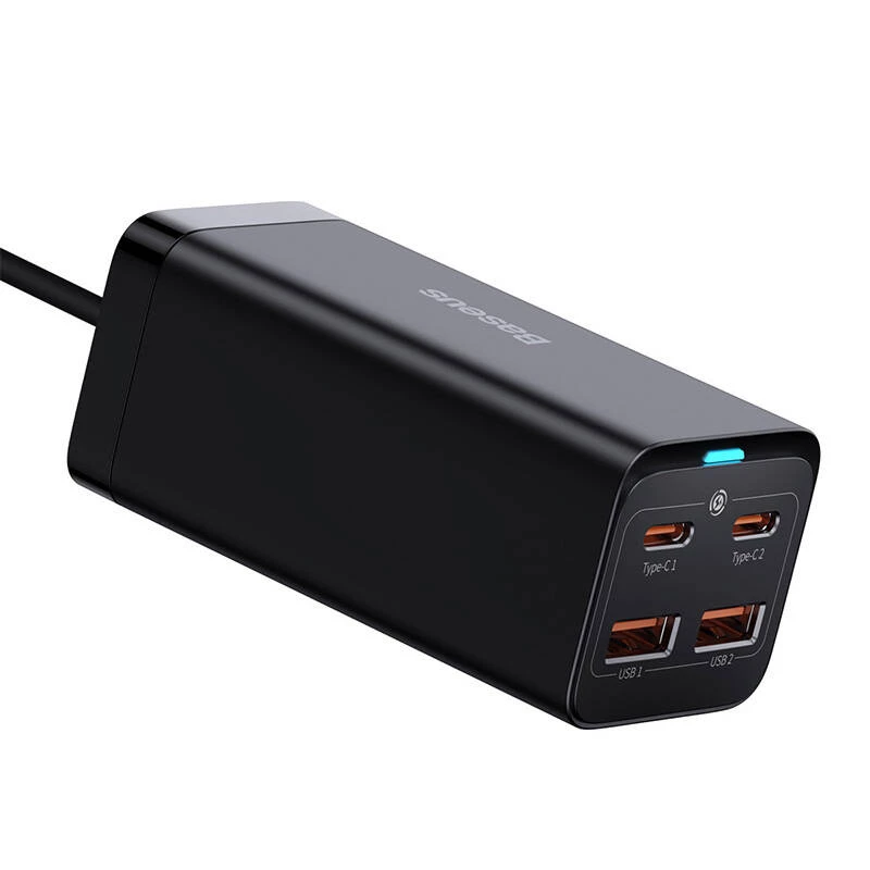 Baseus GaN3 100/65W stalinis įkroviklis su Quick Charge QC 3.0/4.0 USB-C, tinka iPhone 15, Huawei, Xiaomi, MacBook