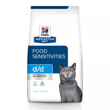 HILL'S PRESCRIPTION DIET Feline d/d Sausas ėdalas katėms Antis, Žirniai 1,5 kg