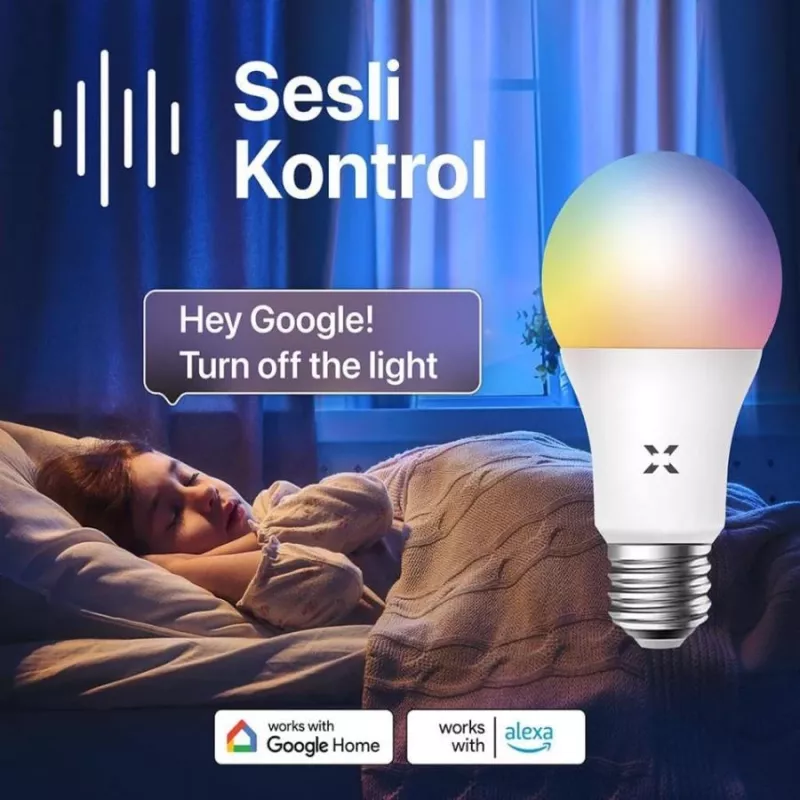 XENON Smart X7021 protinga LED RGB lemputė, 9 W, Wi-Fi, Bluetooth, balta