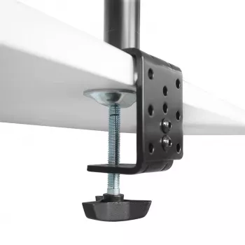 Maclean MC-967 Dvigubas vertikalus monitoriaus laikiklis ant stalo, VESA 100x100, 13-27 colių, 2x 9 kg, milteliniu dažais dengtas, pasukamas ir reguliuojamas