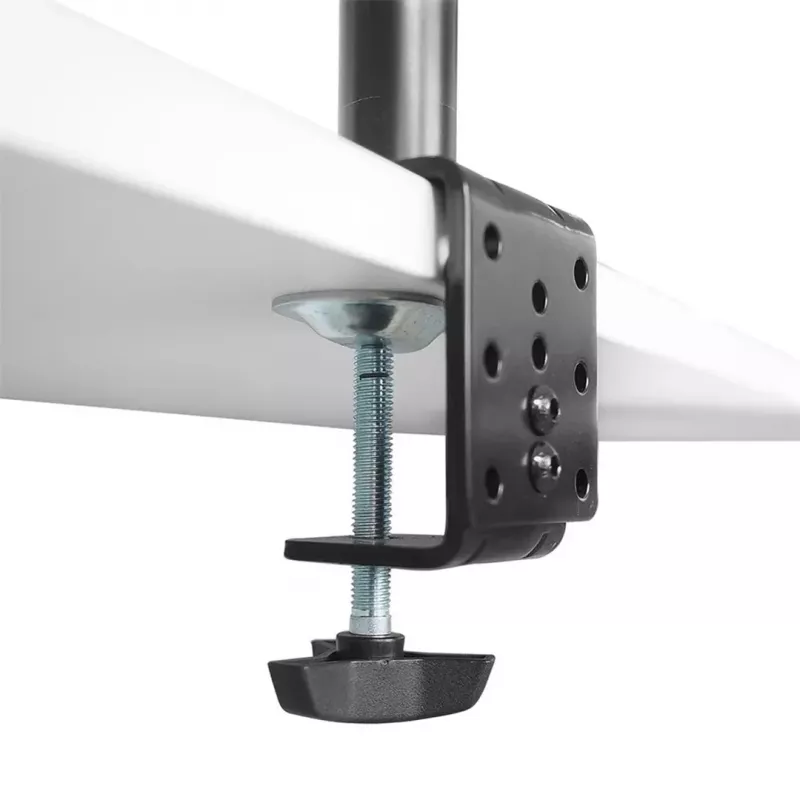 Maclean MC-967 Dvigubas vertikalus monitoriaus laikiklis ant stalo, VESA 100x100, 13-27 colių, 2x 9 kg, milteliniu dažais dengtas, pasukamas ir reguliuojamas