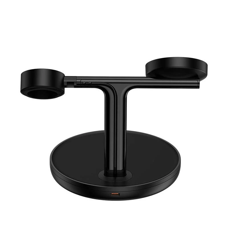 Baseus Swan 3-in-1 belaidis magnetinis įkroviklis 20W juodas (universali versija, su USB-C 3A 1m laidu)
