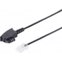 Telefono laidas S-Impuls 70002-10, 10 m, TAE-F – RJ-45, juodas