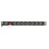 Gembird EG-PDU-014-FC14 maitinimo skirstytuvas, 8 AC lizdai, C14 įvadas, 3 m laidas, 1U aliumininis korpusas, 10 A, 3680 W