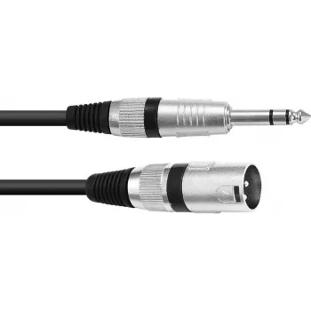 Audio kabelis Omnitronic 30225197 5m XLR (3 kontaktų) 6,35 mm juodas