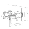 Maclean MC-482 TV laikiklis sieninis 60-120 colių plokščiiems ir lenktiems TV, iki 120 kg, VESA 900x600, pasukamas, pakreipiamas ir sukamas