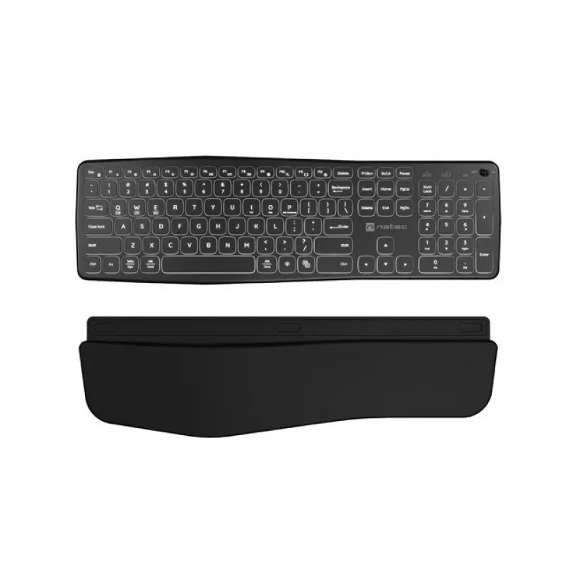 NATEC PORIFERA belaidė klaviatūra, QWERTY US International, juoda