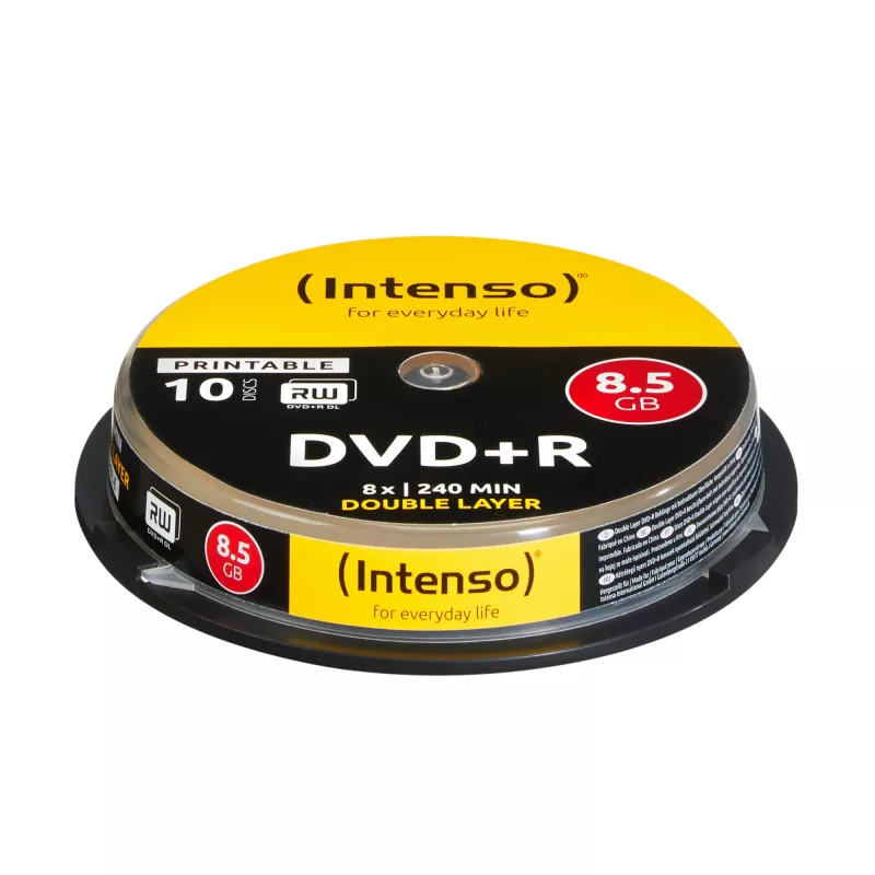 Intenso DVD+R DL 8.5GB 8x spausdinamas dviejų sluoksnių diskų rinkinys (10 vnt.)