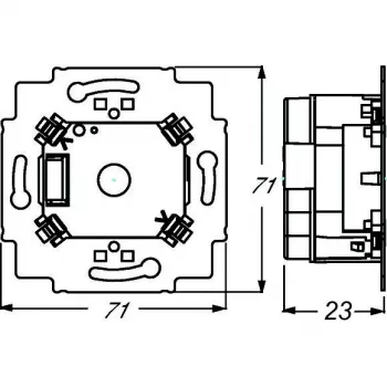 Dangtelis jungiklio lizdui Busch-Jaeger 6120/12-101 metalinis 71×71 mm
