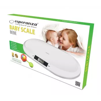 Elektrinės kūdikių svarstyklės ESPERANZA EBS019 – 0,03–20 kg, 0,01 kg padala, didelis LCD ekranas, balta