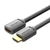 HDMI kabelis Vention AHCBD 0,5 m, HDMI Type A kištukas – HDMI Type A lizdas, HDMI 2.0, paauksuoti kontaktai, juodas