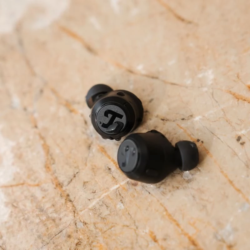 Teufel REAL BLUE TWS 3 belaidės ausinės į ausis, juodos, Bluetooth, skirtos skambučiams ir muzikai