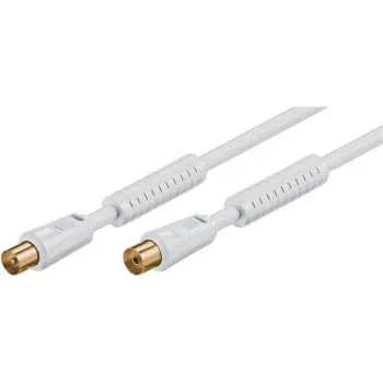 Goobay antenos laidas 10m baltas su feritu (80 dB), dvigubai ekranuotas