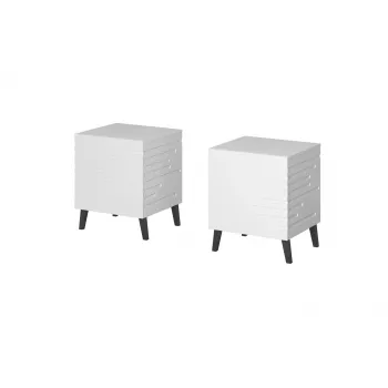 Naktinis staliukas cama meble NOVA su 1 stalčiumi 44×40×52 cm, baltas matinis