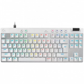 Žaidimų klaviatūra LOGITECH G PRO X TKL RAPID balta, US INT'L, USB, linijiniai jungikliai