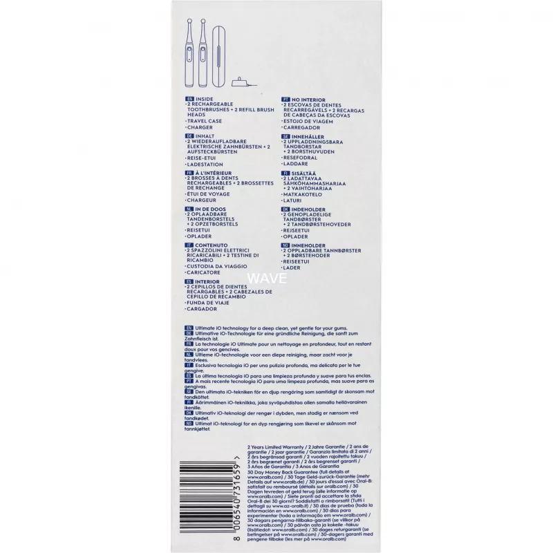 BRAUN Oral-B iO Series 3N elektrinis dantų šepetėlis juodas/mėlynas, 2 rankenos