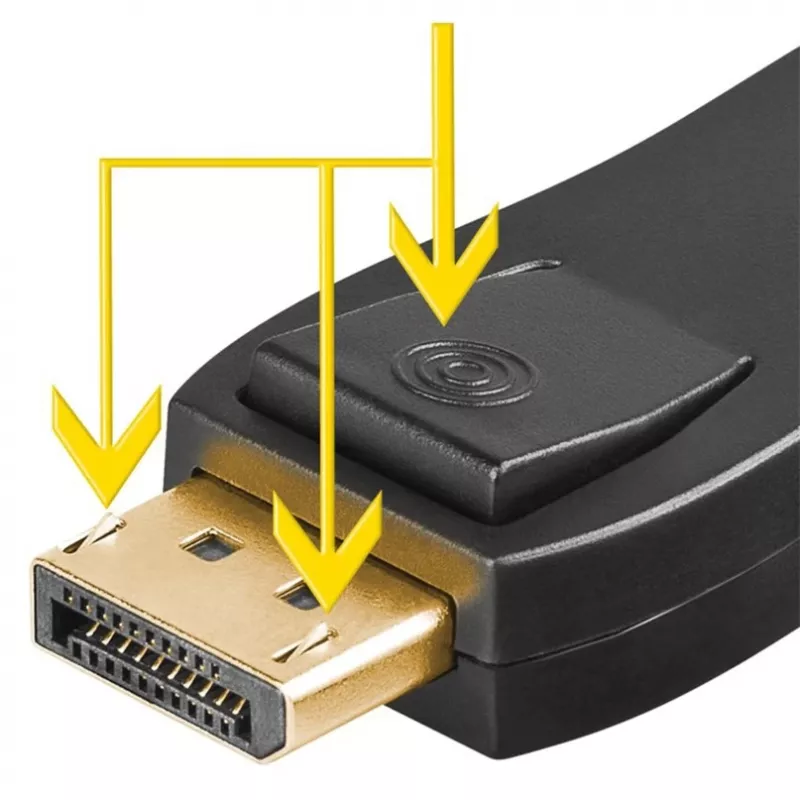 Wentronic Goobay DisplayPort į HDMI adapteris 1.1, HDMI standartinė lizdas (Type A) - HDMI standartinė lizdas (Type A) > DisplayPort kištukas (51719)