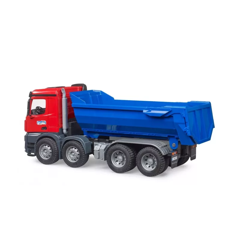 BRUDER MB Arocs Halfpipe Tipper Truck – savivartis su pusapvaliu kėbulu