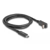 Delock USB-C laidas, 24 kontaktų USB-C (M) į 24 kontaktų USB-C (M) lenktas, USB 3.2 Gen 2, 3 A, 1,0 m, USB Power Delivery (60 W), palaiko 4K 144 Hz (3840 x 2160), iki 10 Gbps