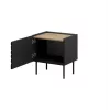 Nakties staliukas Cama ONDA 50x40x54 cm juodas MDF/medžio drožlių plokštė 2 vnt. rinkinys
