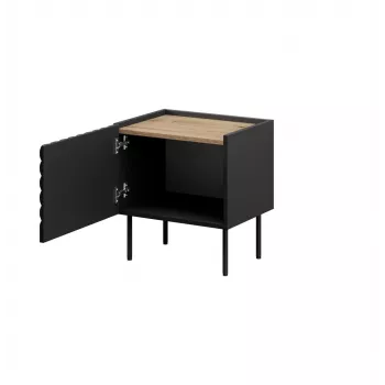 Nakties staliukas Cama ONDA 50x40x54 cm juodas MDF/medžio drožlių plokštė 2 vnt. rinkinys