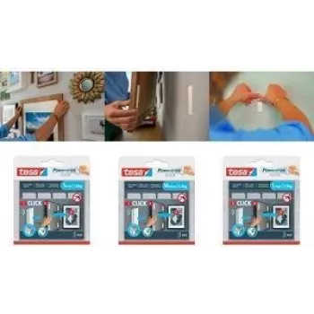 tesa Powerstrips MEDIUM Lipnios juostelės iki 5,4 kg 2,0 x 8,0 cm, 4 vnt. (77721-00000-00)