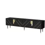 TV spintelė Cama 4D MOUNTAIN 2040×400×550 mm juoda + auksinė medžio drožlių plokštės viršus