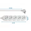 Ilgintuvas ESPERANZA ELK207W — 1,5 m laidas, 5 kištukiniai lizdai (E tipas), vidaus naudojimui, 220–250 V