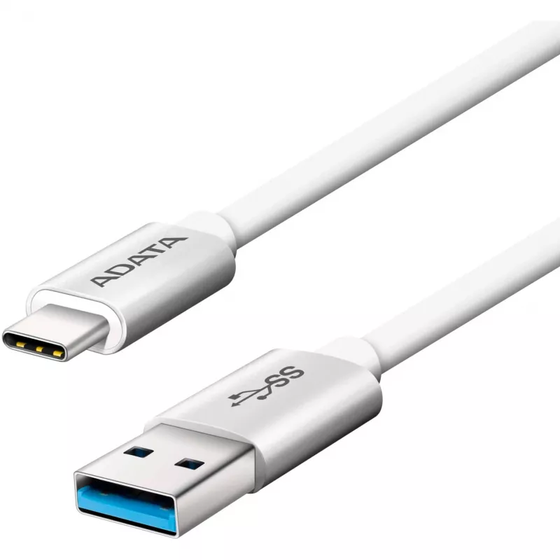 USB-C – USB 3.0 laidas, 1 m, ADATA, USB 3.2 Gen 1, USB C / USB A, baltas