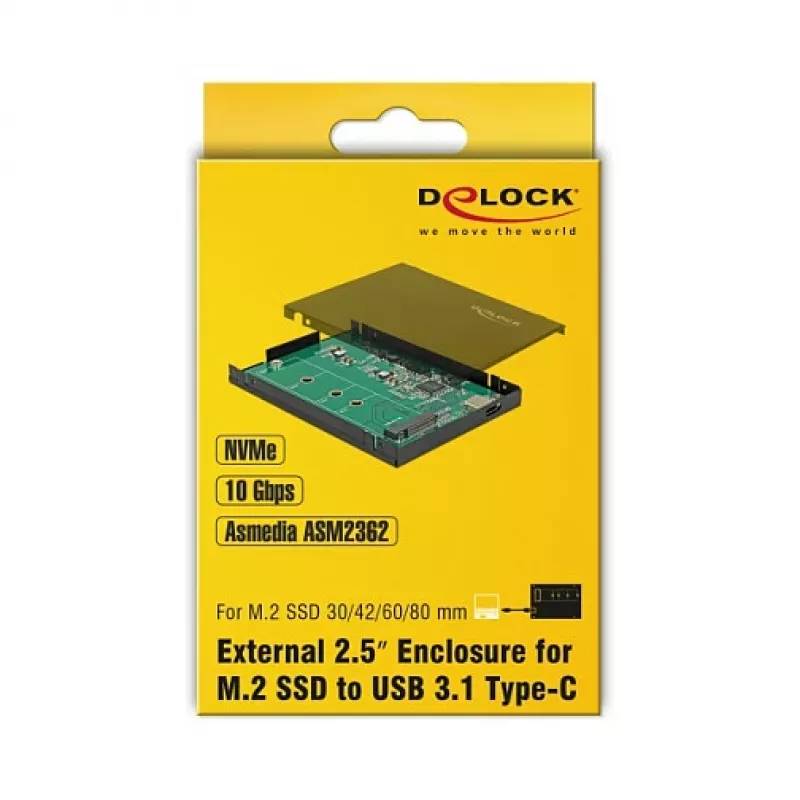 DeLOCK 42609 Juodas M.2 SSD korpusas