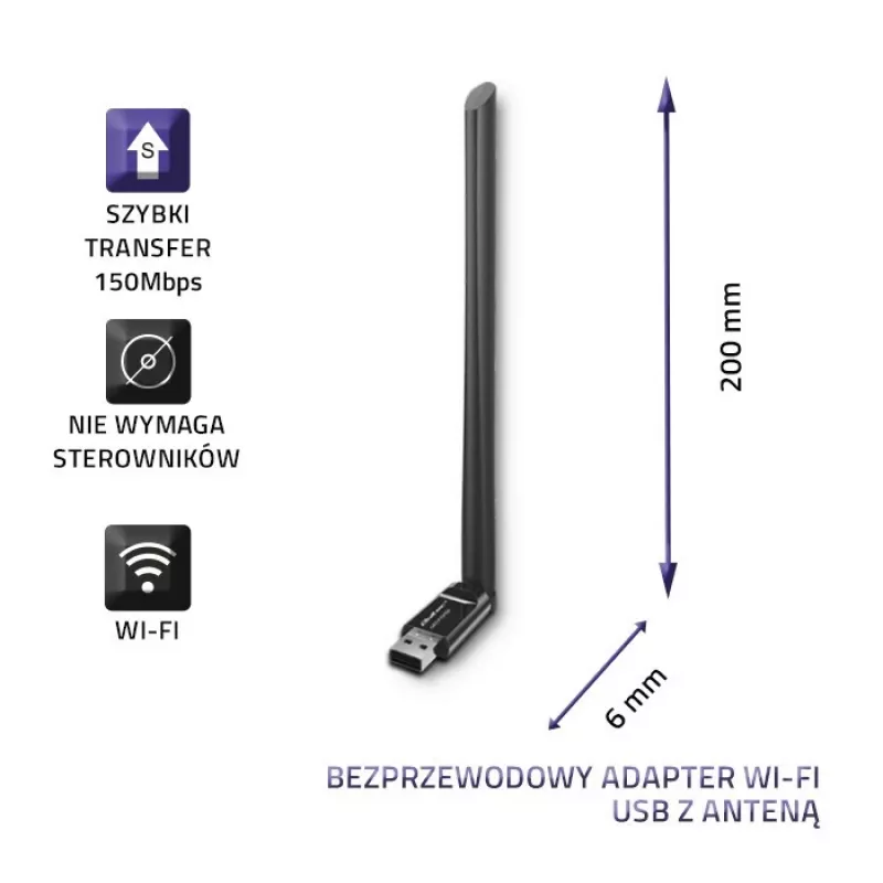 Belaidis USB adapteris Qoltec 57001 WLAN 150 Mbit/s
