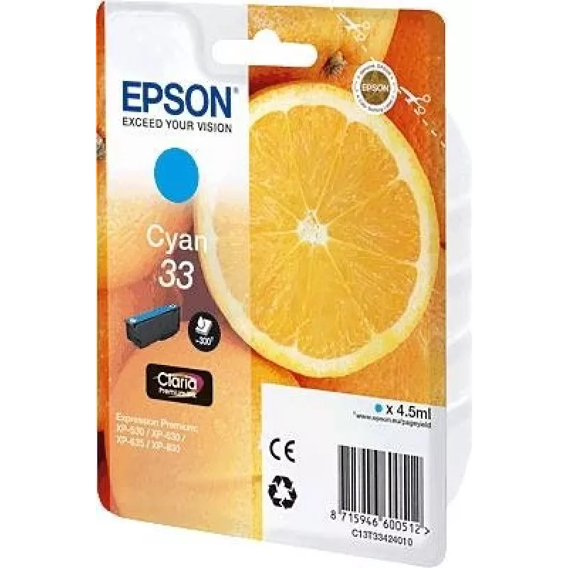 Epson Oranges C13T33424010 kasetė 1 vnt. Originali Cian