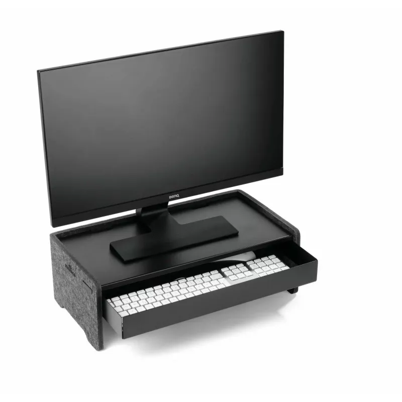 Durable 508201 stalčius monitoriaus laikikliui juodas metalinis 468 mm plotis 221 mm gylis 53 mm aukštis