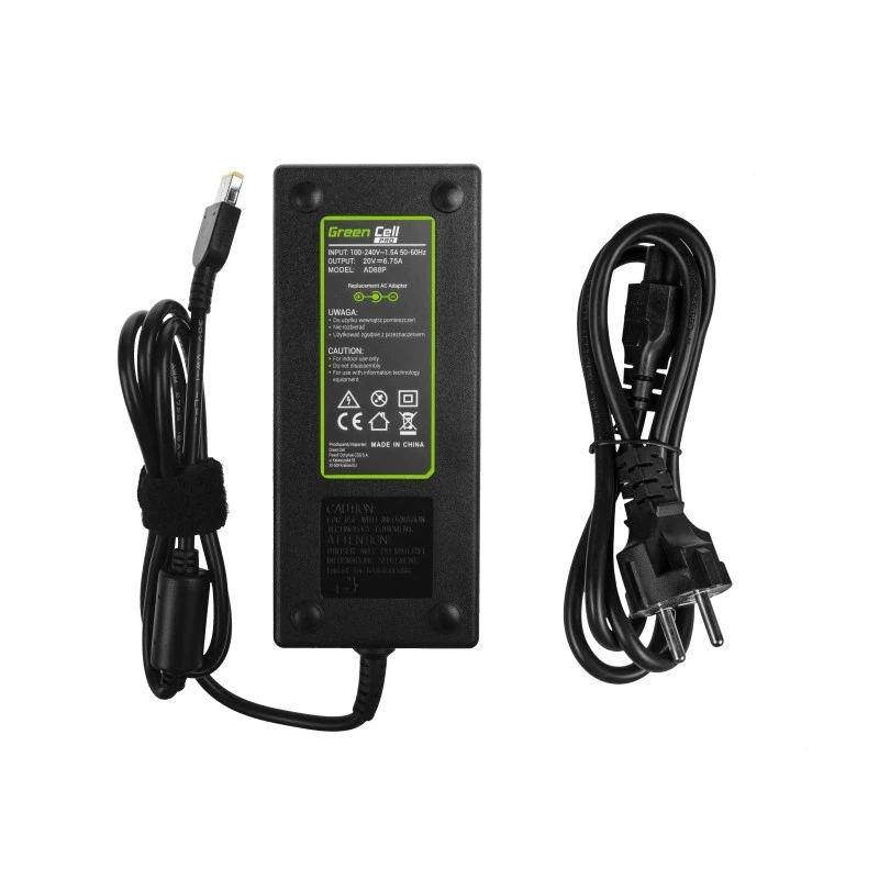 Maitinimo adapteris Green Cell AD68P 135 W AC-DC 20 V 6,75 A Vidinis Juodas
