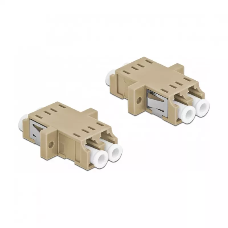 Skaidulinės optikos adapteris DELOCK LC moteris–moteris OM2 duplex (2 vnt., maišelyje)
