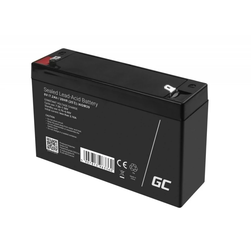 Green Cell AGM39 pramoninis įkraunamas akumuliatorius 7200 mAh 6 V