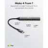 Goobay Slim 4 prievadų USB-Hub, USB-C™ į USB-C™/USB-A, USB 3.2 (74459)