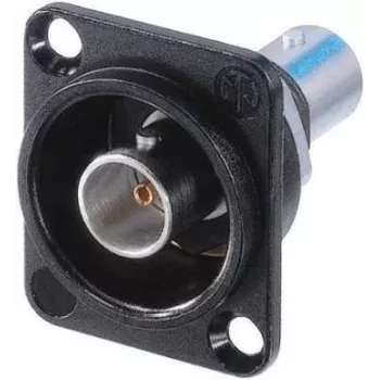 Neutrik NBB75DFIB-P BNC jungtis, juoda, nerūdijantis plienas, žalvaris, POM, PTFE, cinkas, 1,5 V, 3 mΩ